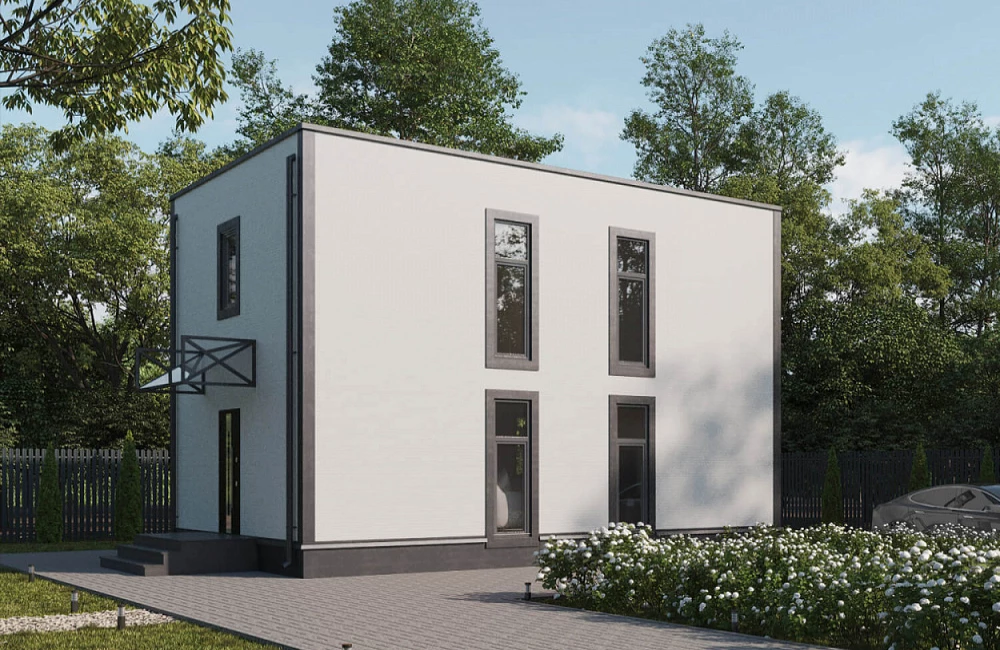 Двухэтажный модульный дом под ключ Быстровозводимый дом LIGHT 118 БЕЛЫЙ